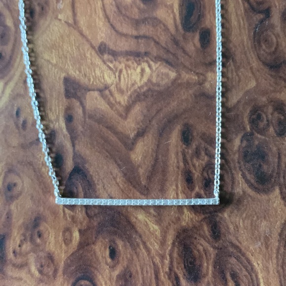 LINE PENDANT WITH CRISTALS THIN CHAIN NECKLACE ⛓️ - Picture 2 of 10